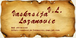 Vaskrsija Lozanović vizit kartica